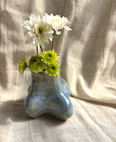 Hollow Ground Vase - Electric Blue