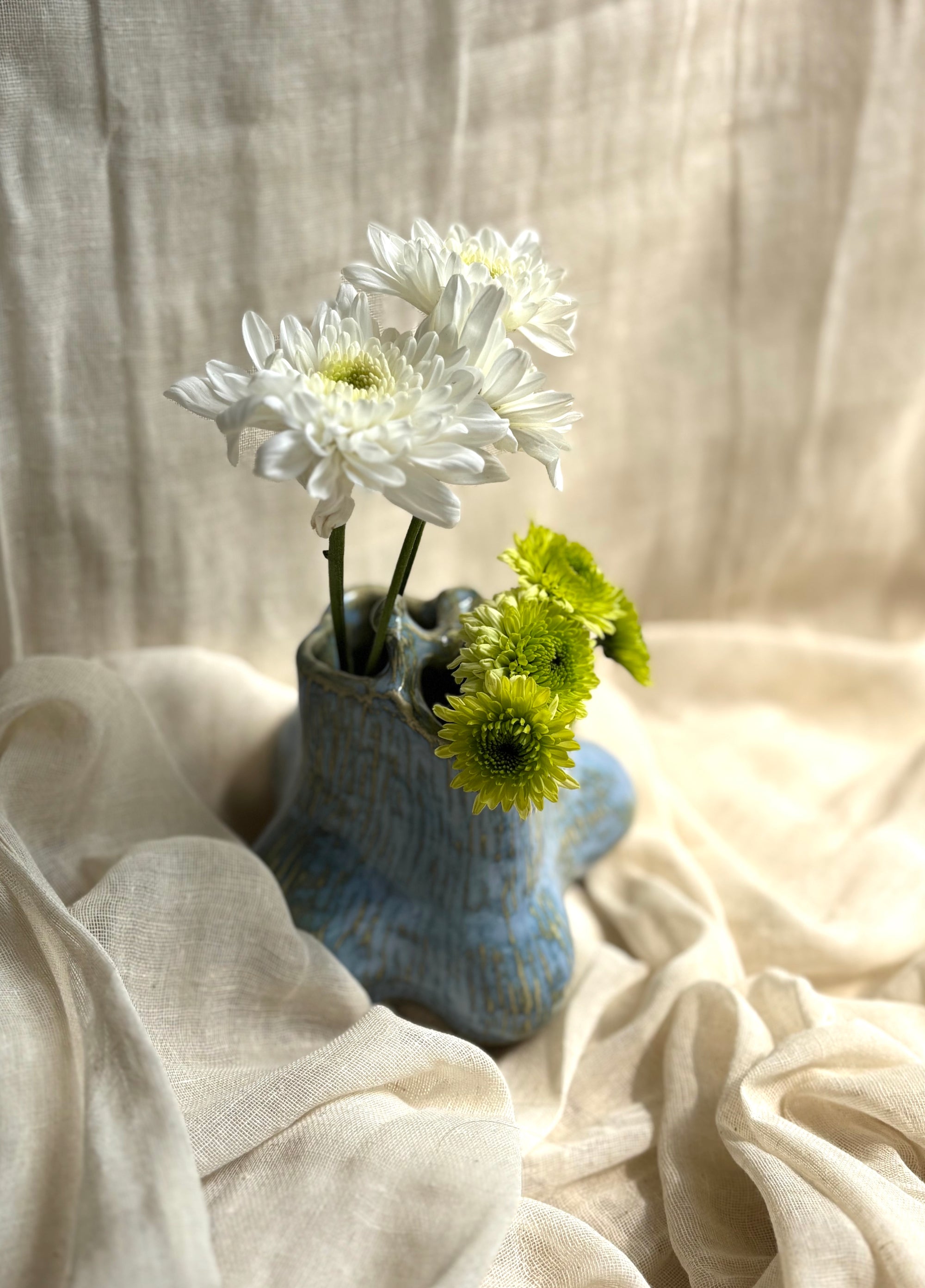 Hollow Ground Vase - Electric Blue