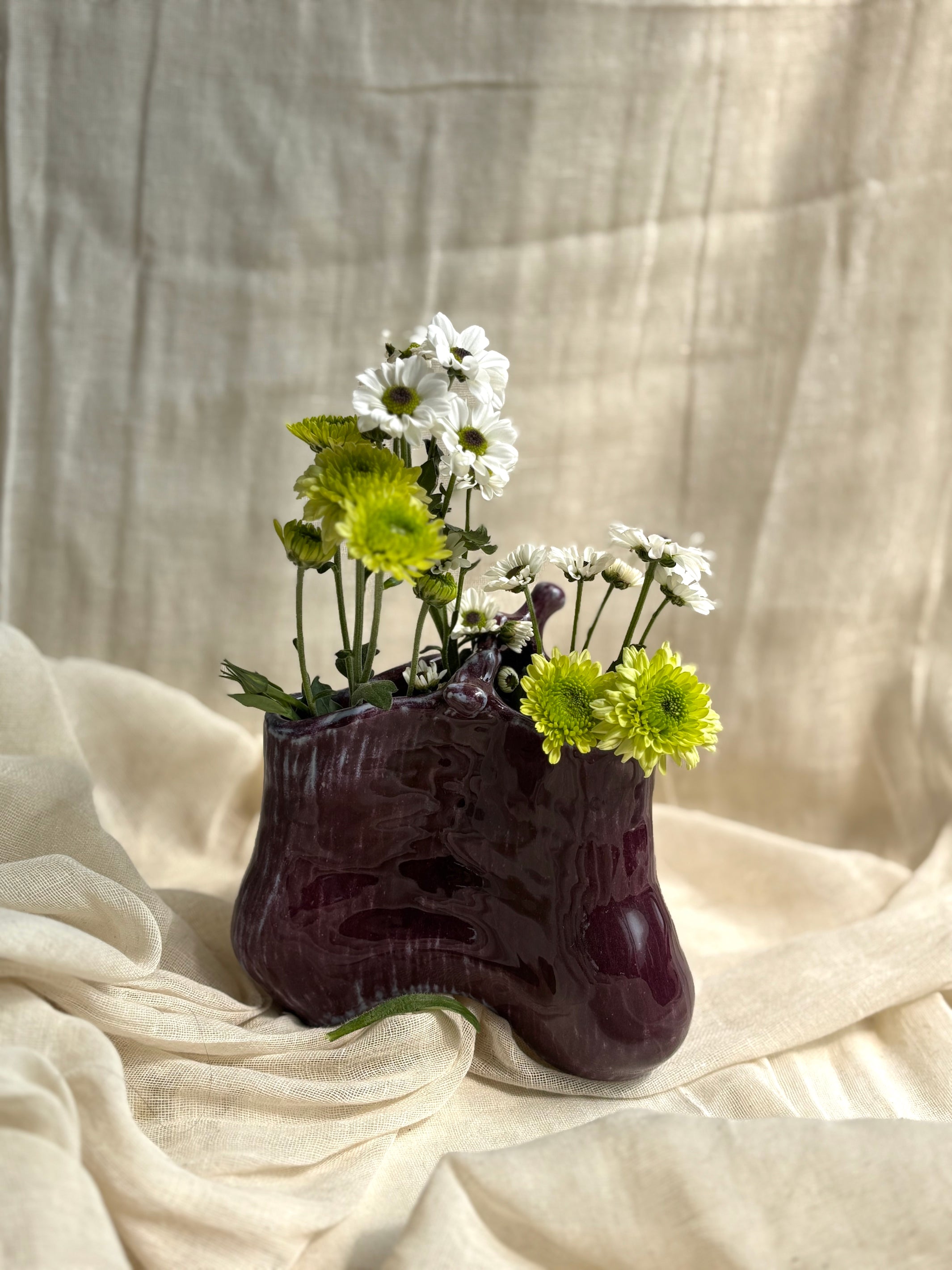 Hollow Ground Vase - Plum