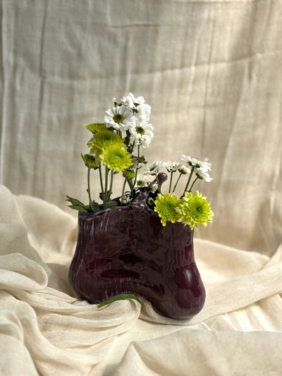 Hollow Ground Vase - Plum
