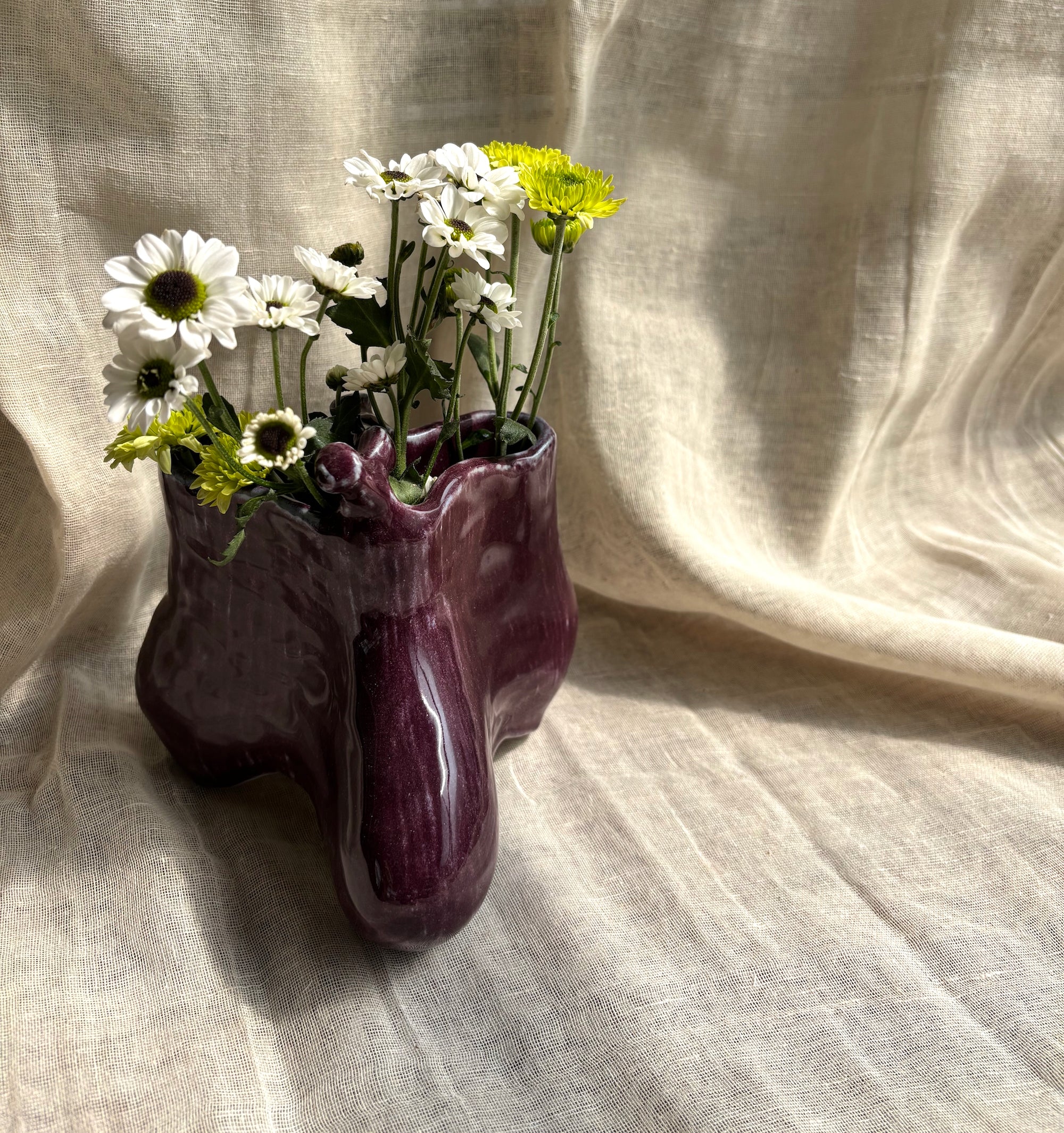 Hollow Ground Vase - Plum