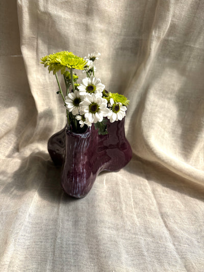 Hollow Ground Vase - Plum