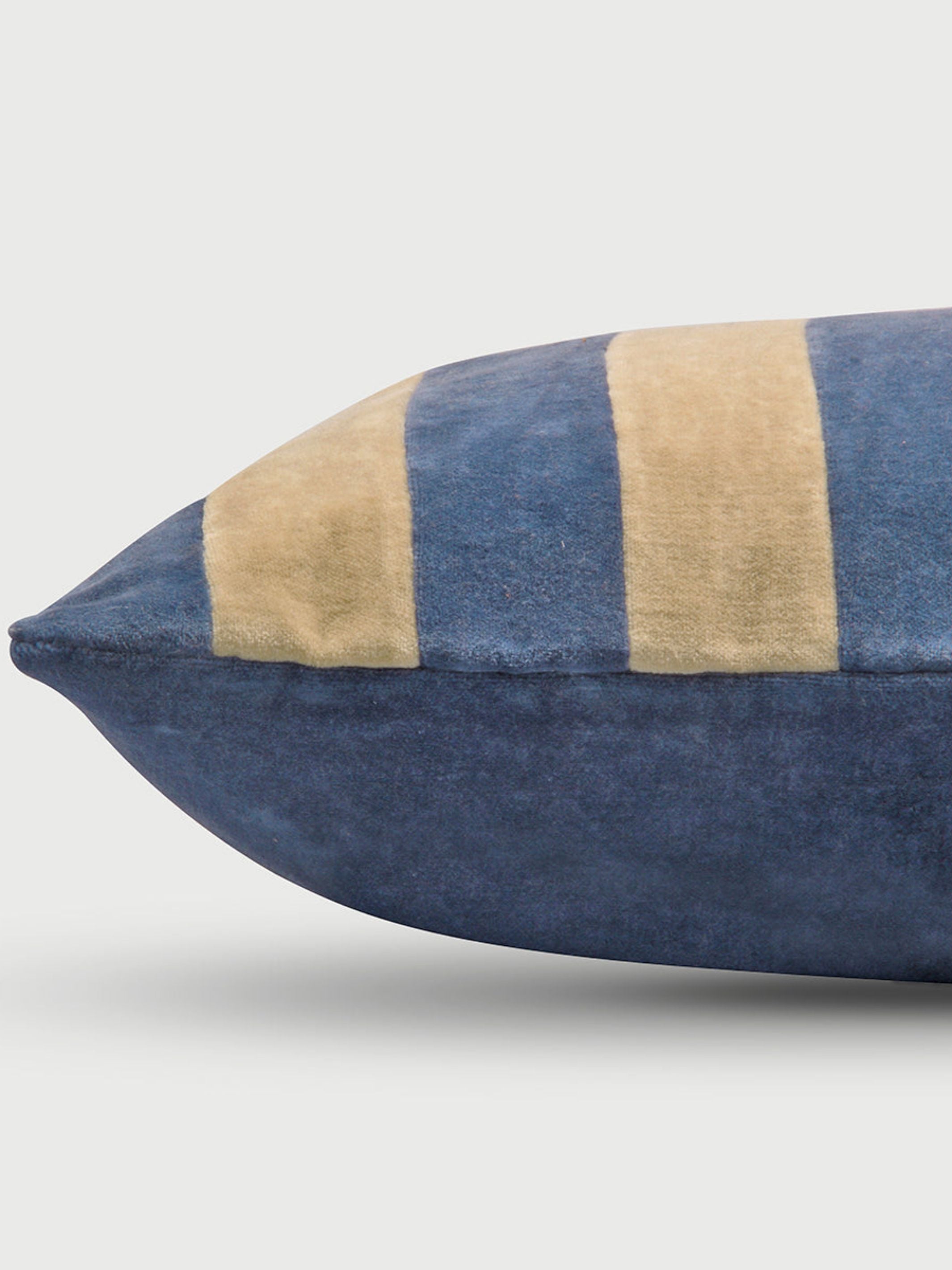 Holly Cobalt Blue Velvet Stripe Cushion Cover