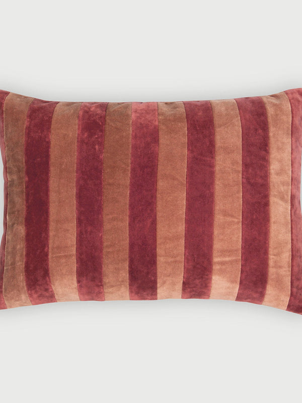 Holly Spice Velvet Stripe Cushion Cover