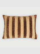 Holly Tan Brown Velvet Stripe Cushion Cover