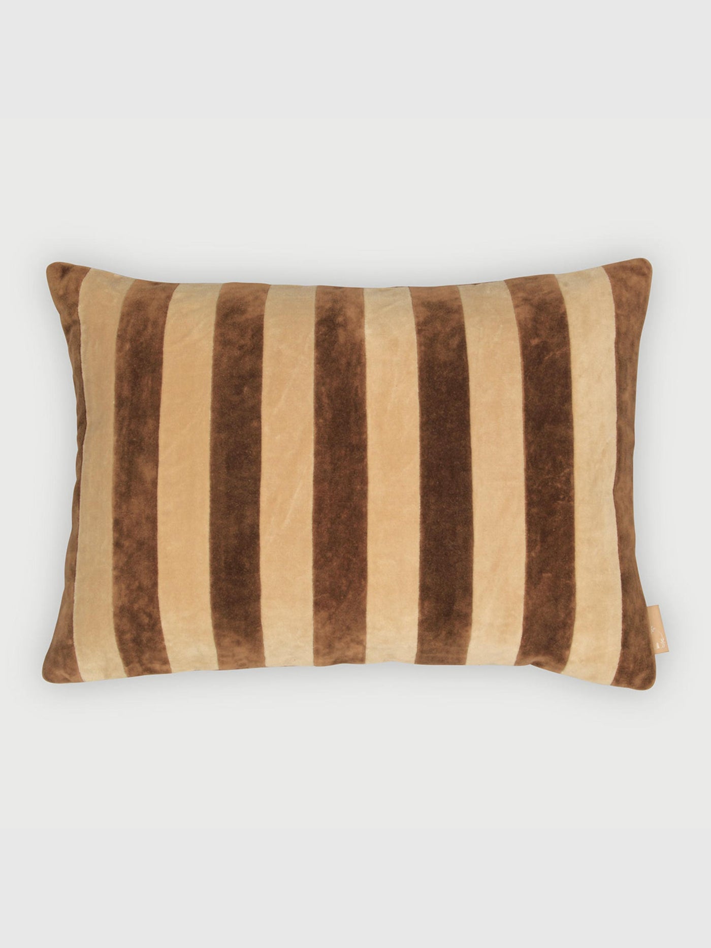 Holly Tan Brown Velvet Stripe Cushion Cover