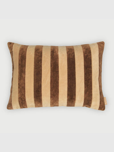 Holly Tan Brown Velvet Stripe Cushion Cover