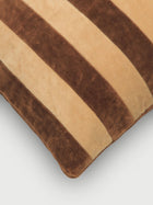 Holly Tan Brown Velvet Stripe Cushion Cover