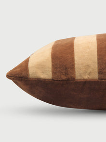 Holly Tan Brown Velvet Stripe Cushion Cover