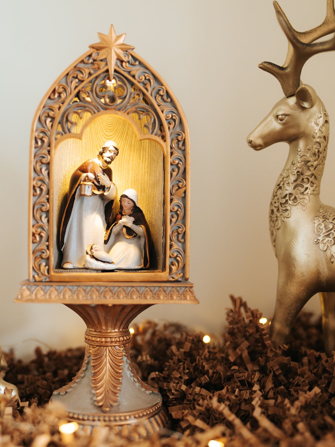 Holy Family Figurine With Led Light