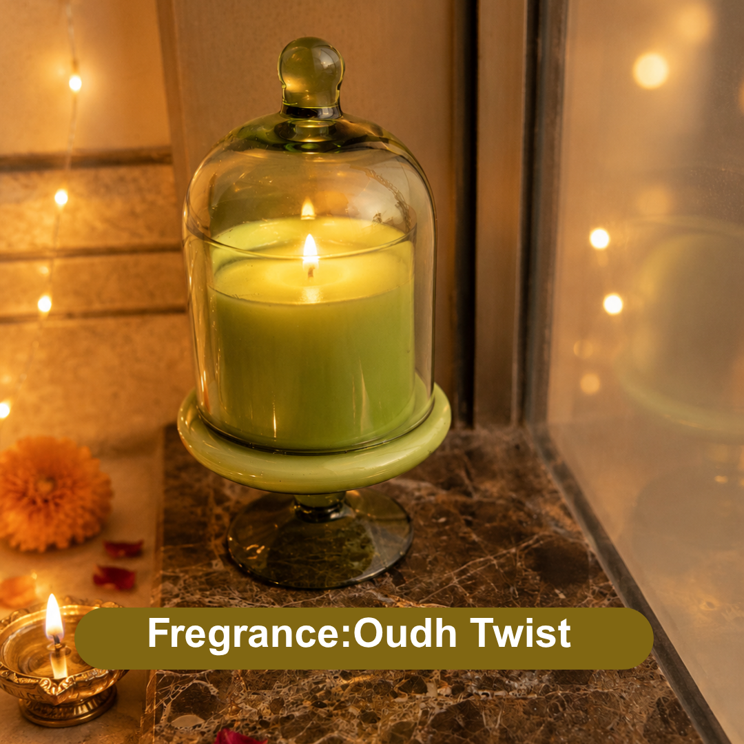 Emerald Glow Diwali Candle Gift Hamper – Elegant Festive Gift - https://artecasa.in/