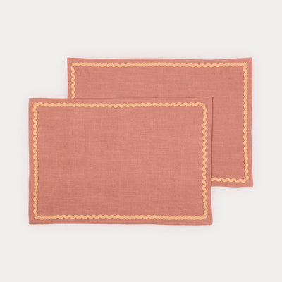 Clara Dusty Rose Cotton Table Mats-Set of 2