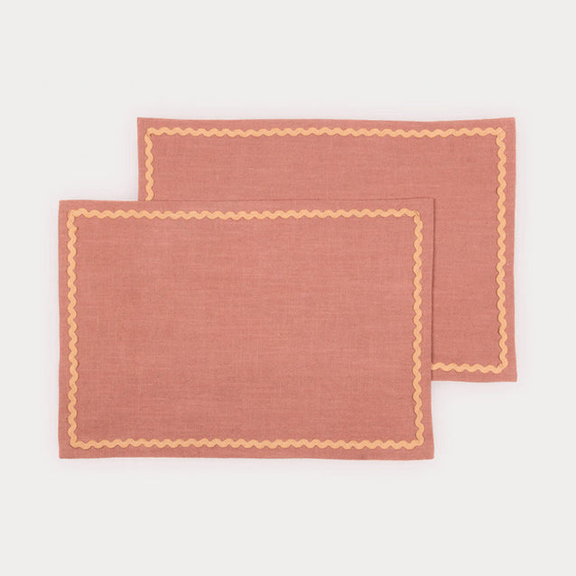 Clara Dusty Rose Cotton Table Mats-Set of 2