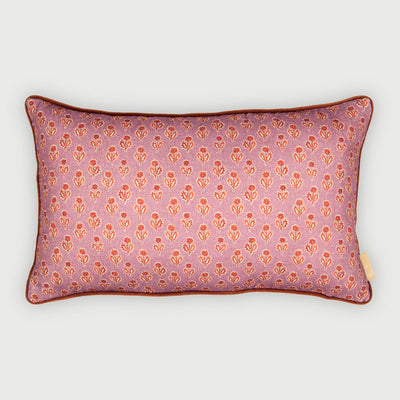 Viola Lavender Cotton Oblong Cushion Cover