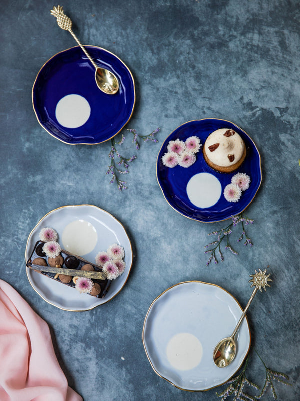 Hues Of Blues Dotto Plates 6_ Set Of 4