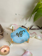 Ik Onkar Metal Holder with  Agate