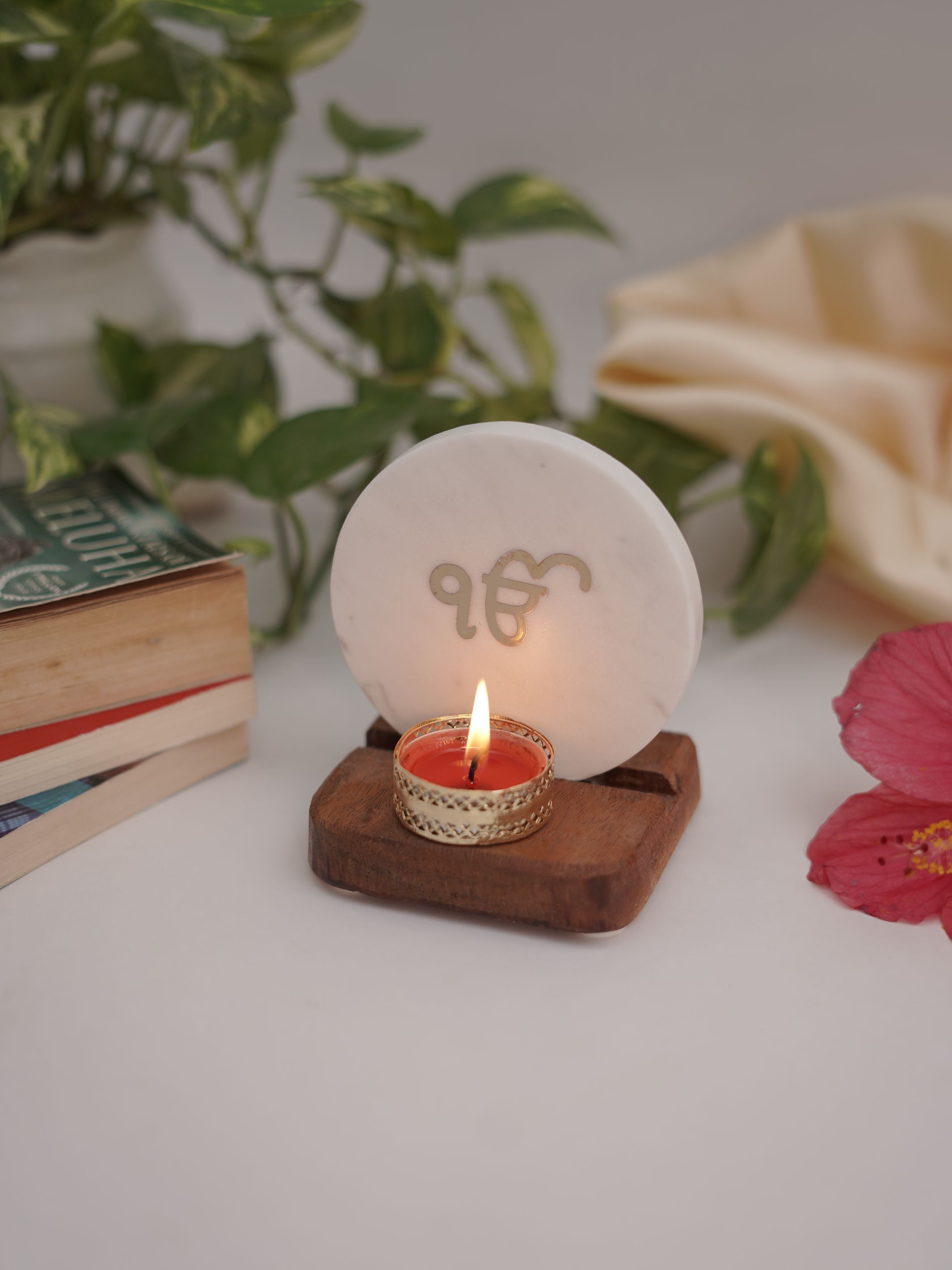 Tea Light Holder - Marble & Wood
