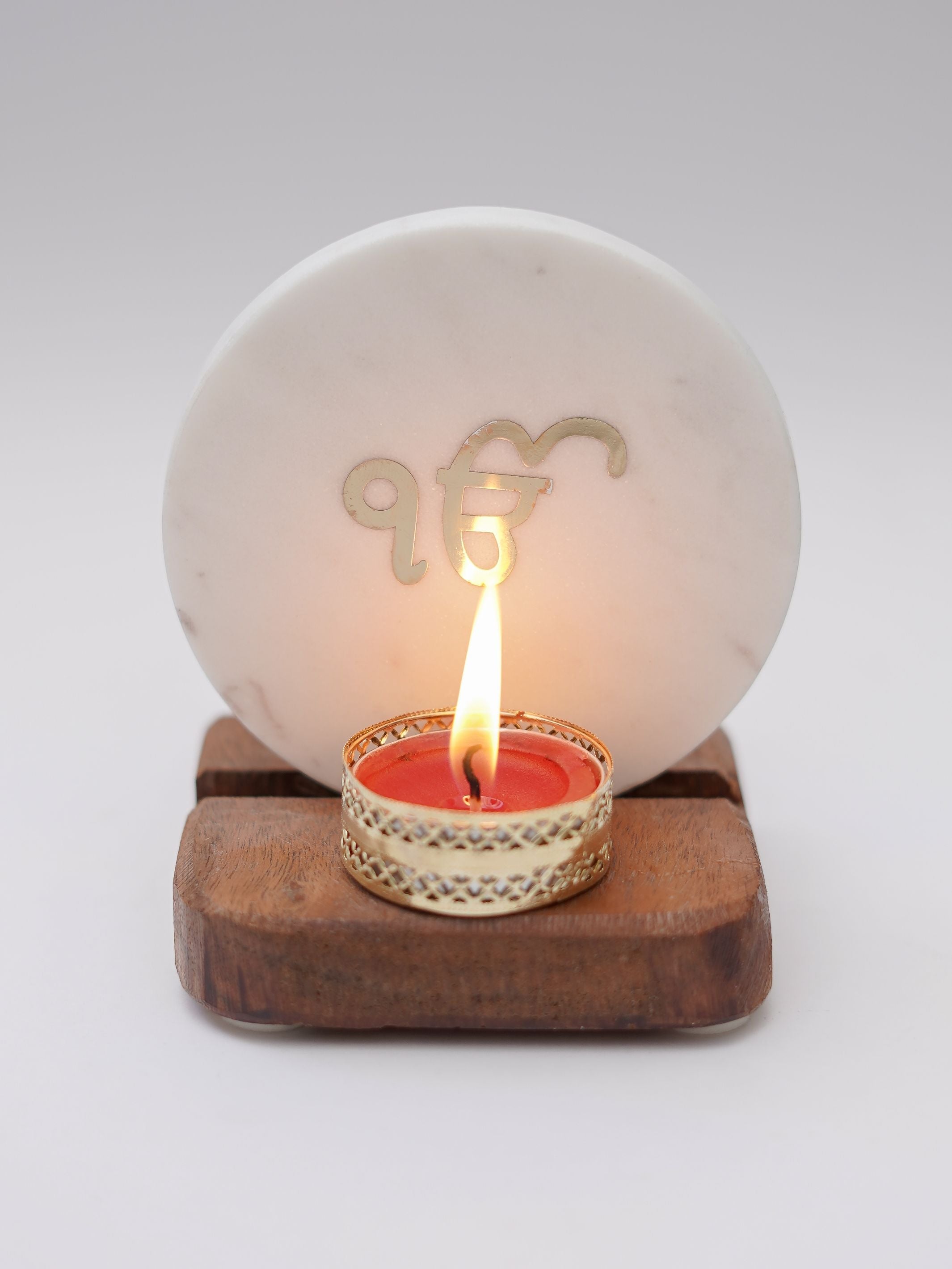 Tea Light Holder - Marble & Wood