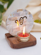 Mother of Pearl & Wood - Tea Light Holder