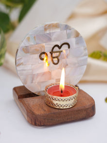 Mother of Pearl & Wood - Tea Light Holder