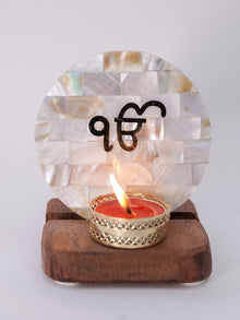 Mother of Pearl & Wood - Tea Light Holder