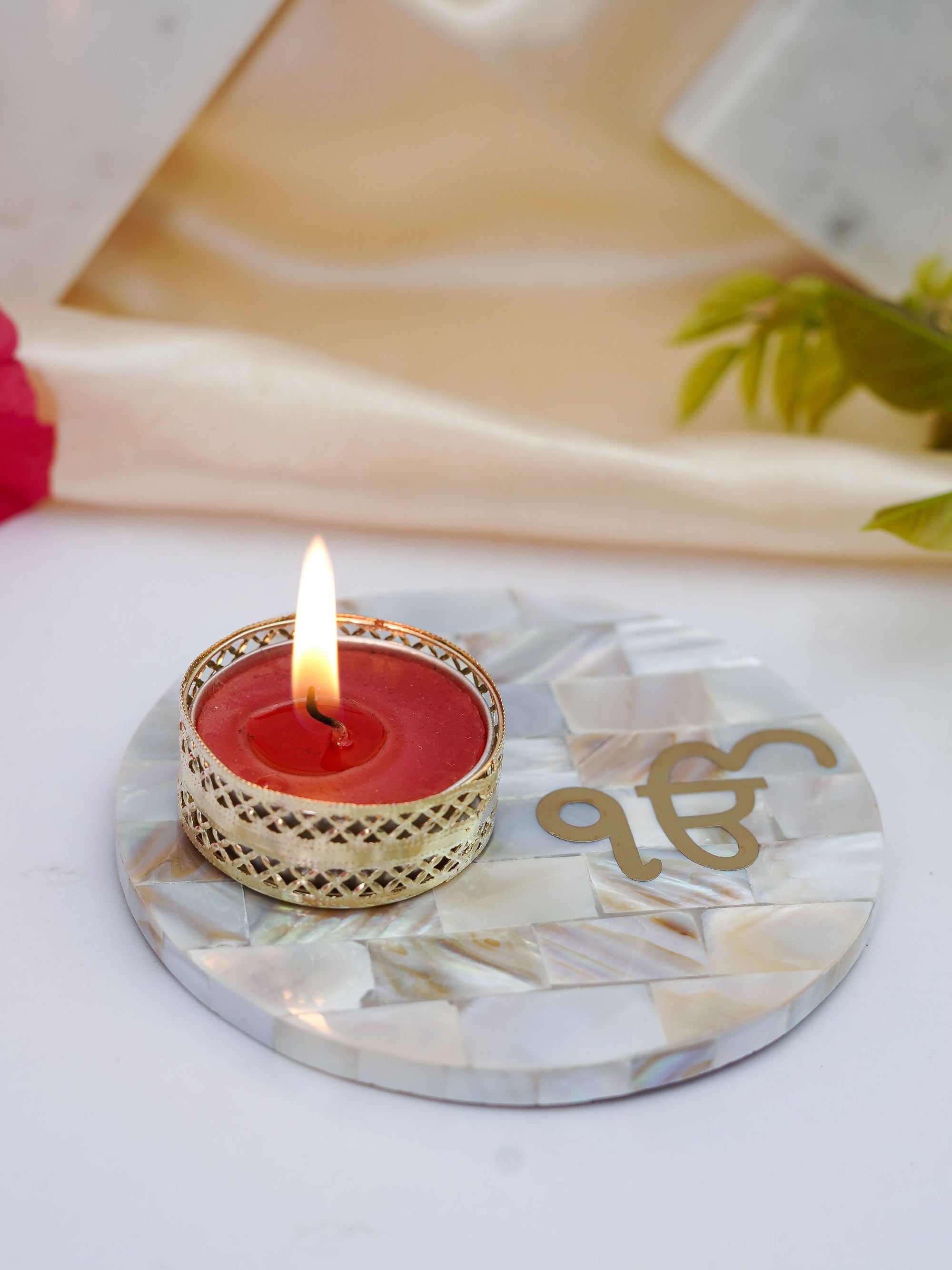 Mother of Pearl Tea Light Holder