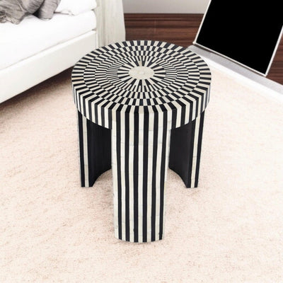 Handmade Inlay Side Table- Waterfall