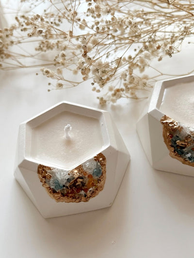 Concrete & Crystal Tea Light