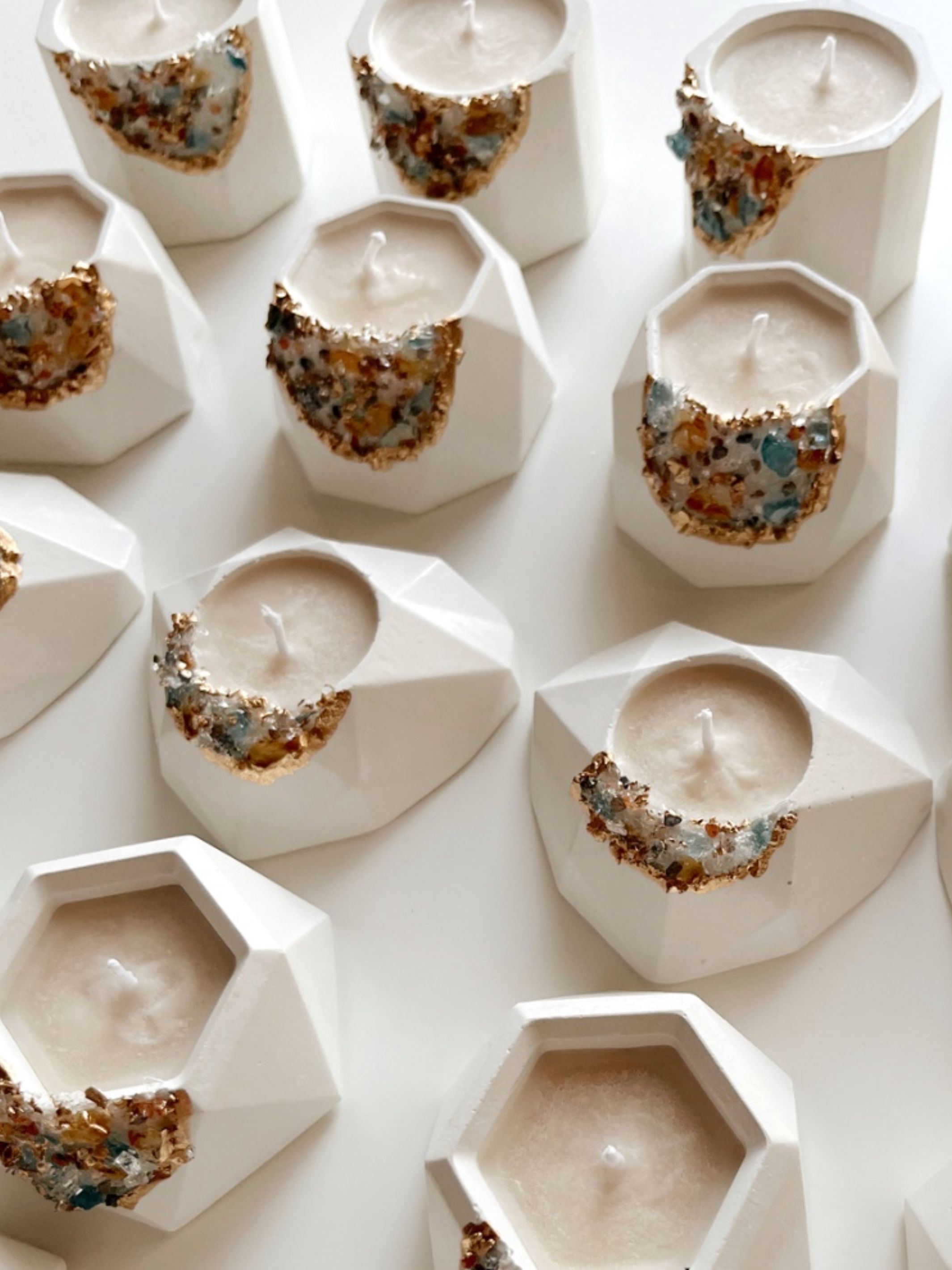 Concrete & Crystal Tea Light