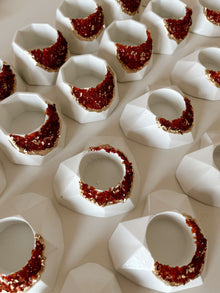 Concrete & Red Crystal Tea Light