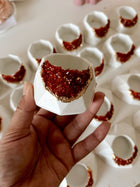Concrete & Red Crystal Tea Light