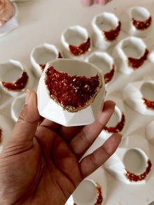 Concrete & Red Crystal Tea Light