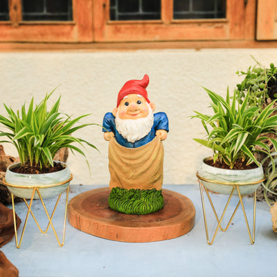 Gnome in a Sack Race I Garden Decor