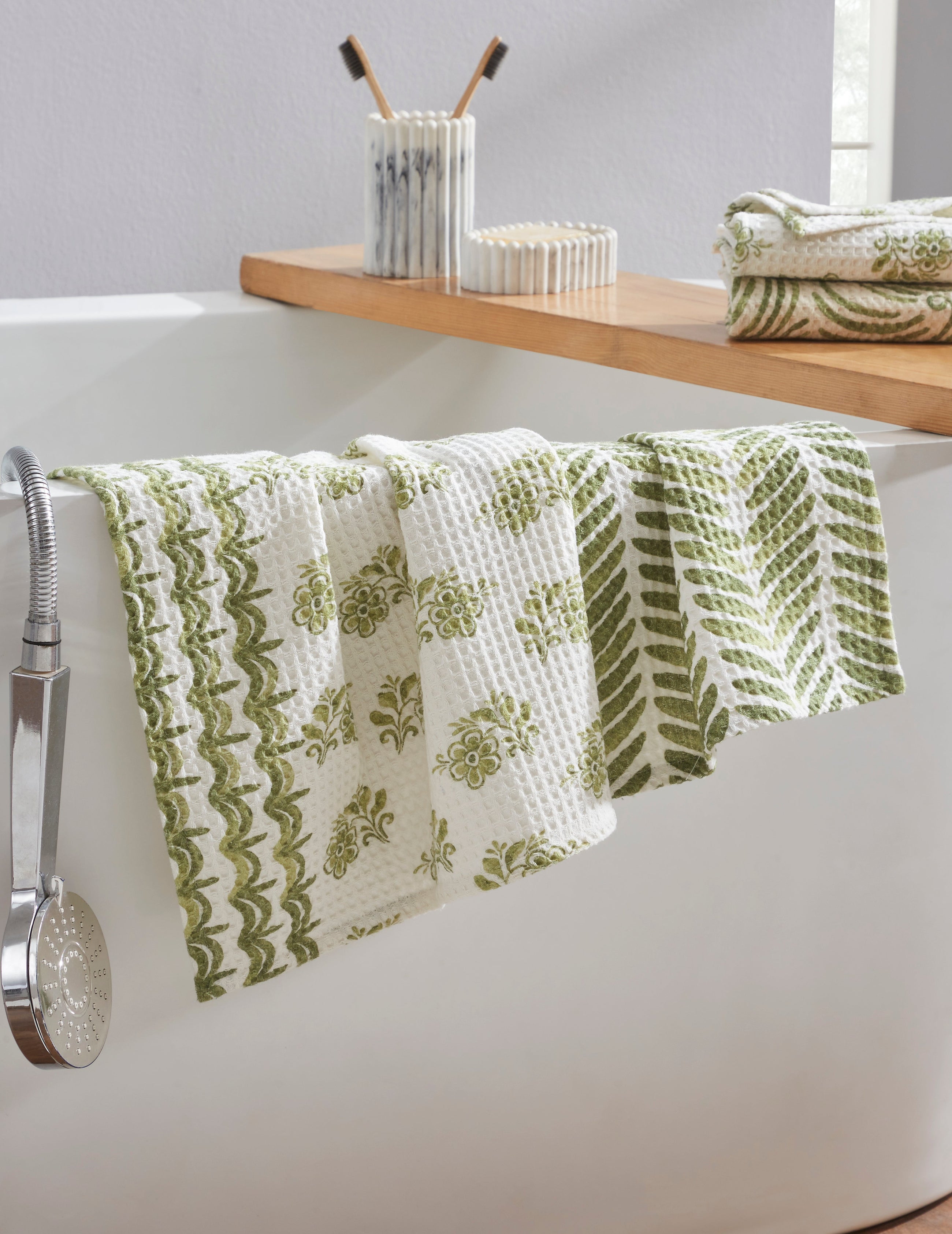 Ayna Green Hand Towel | Set Of 2 - Product Image 