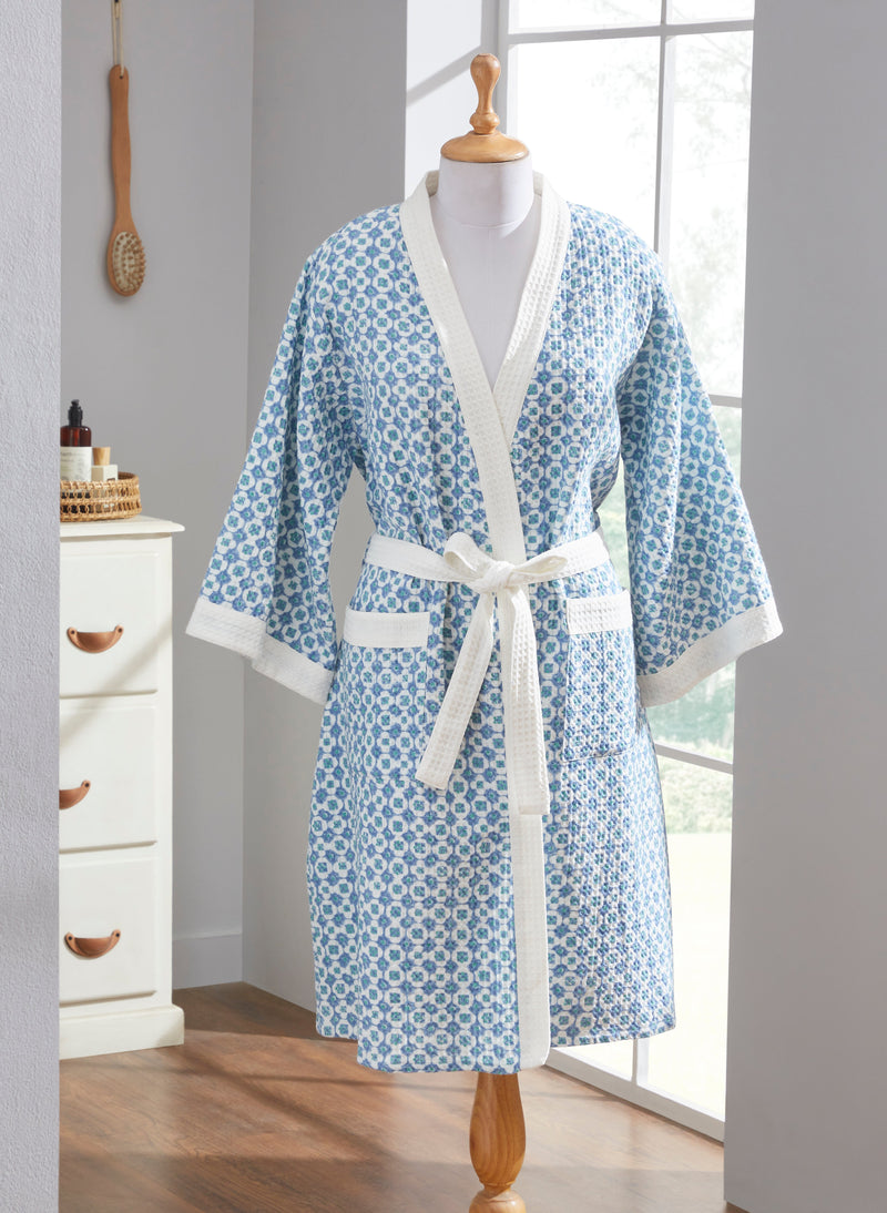 Checkmate Blue Bathrobe