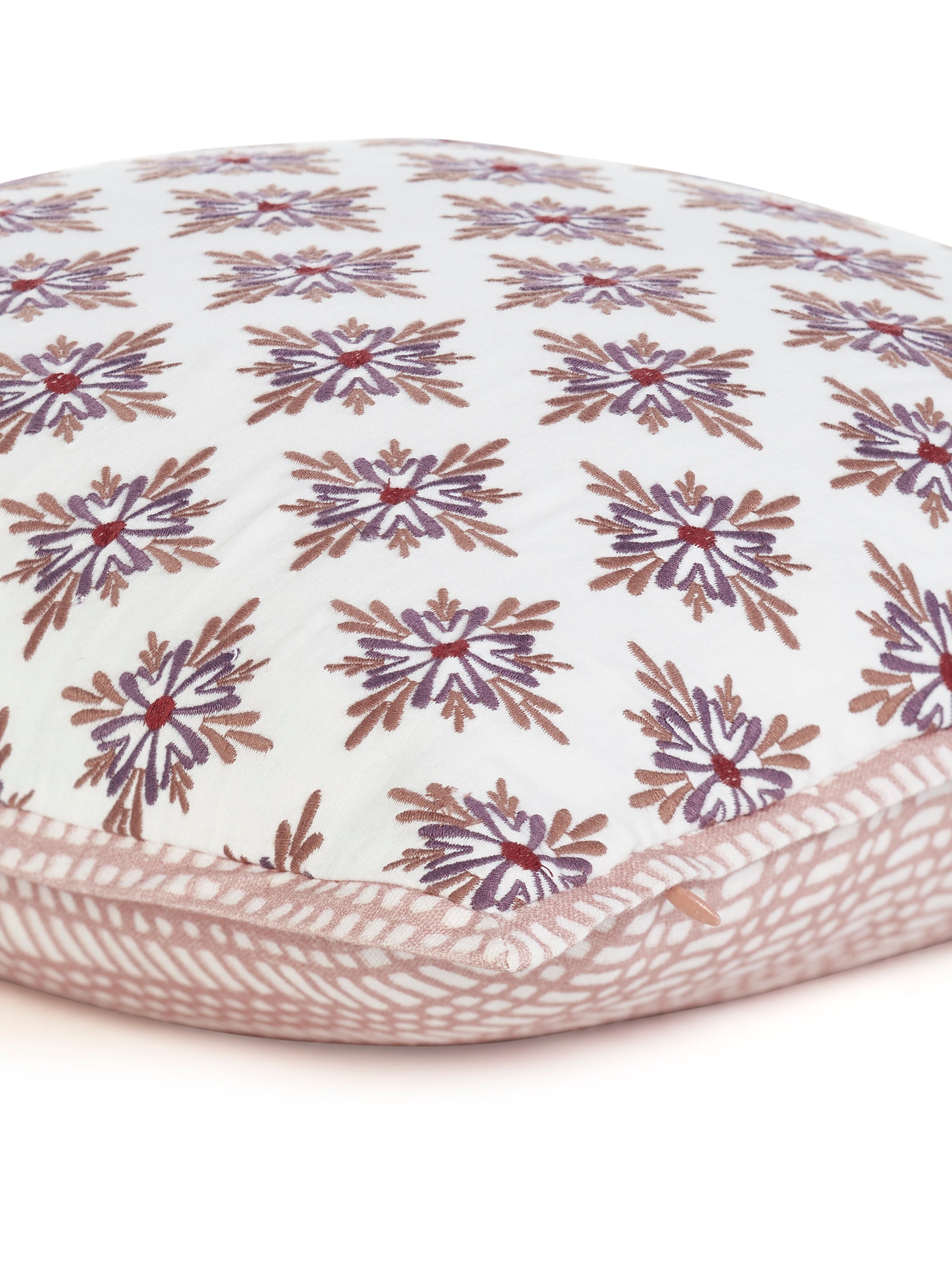 Mica Prism Terracotta Embroidered Cushion Cover