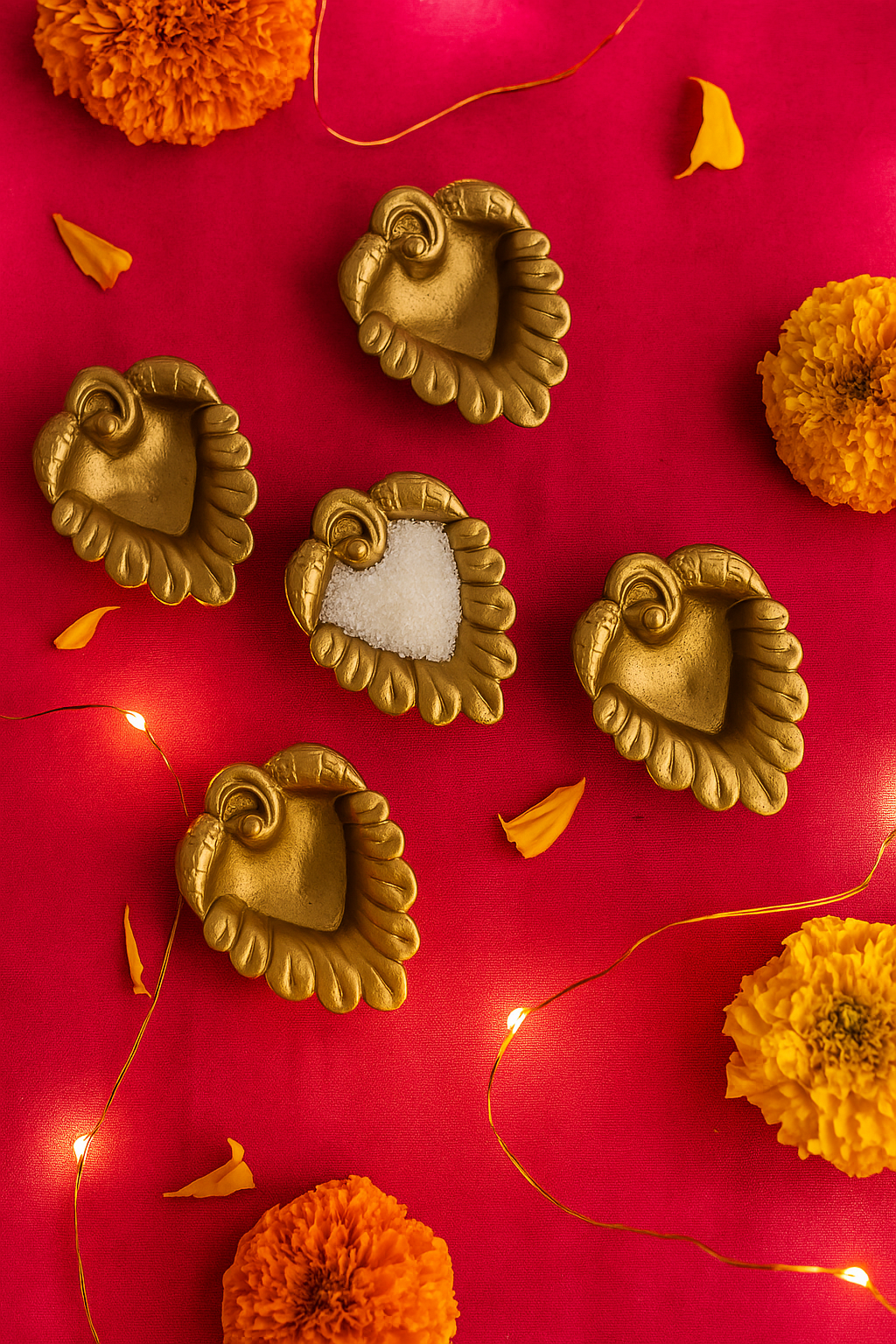 Peacock Diya set of 3