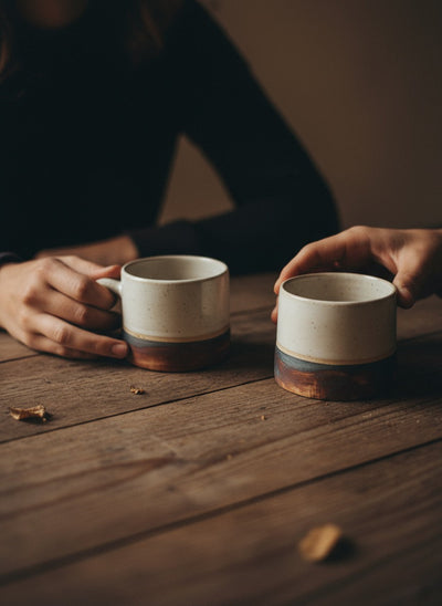Fired earth Tea cup - set of 2