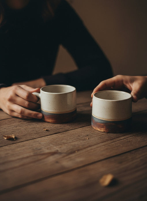 Fired earth Tea cup - set of 2