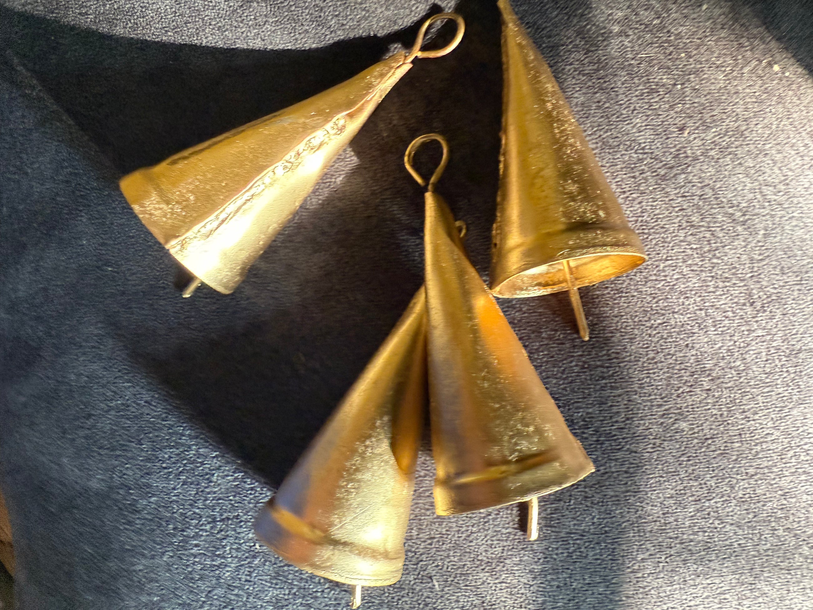 Antique Gold Christmas Bells Set of 10
