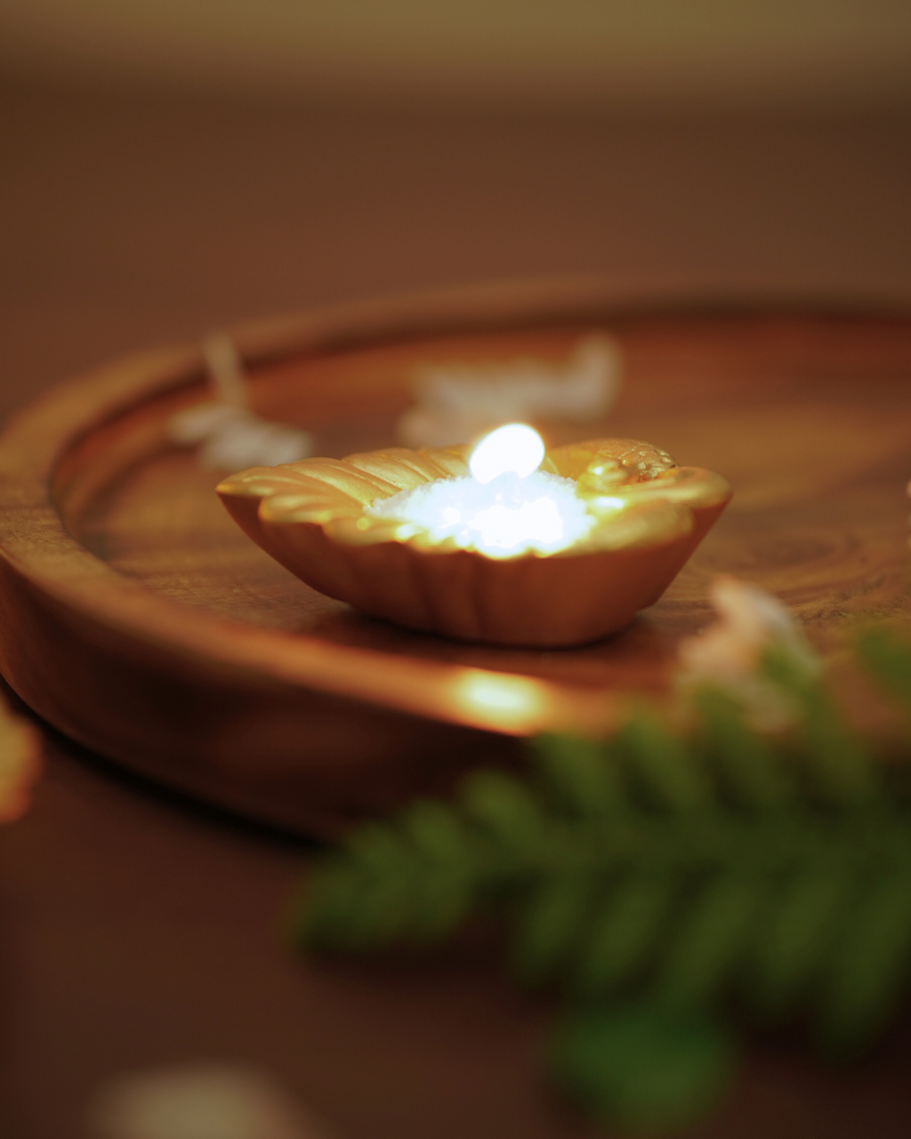 Concrete Peacock Diya