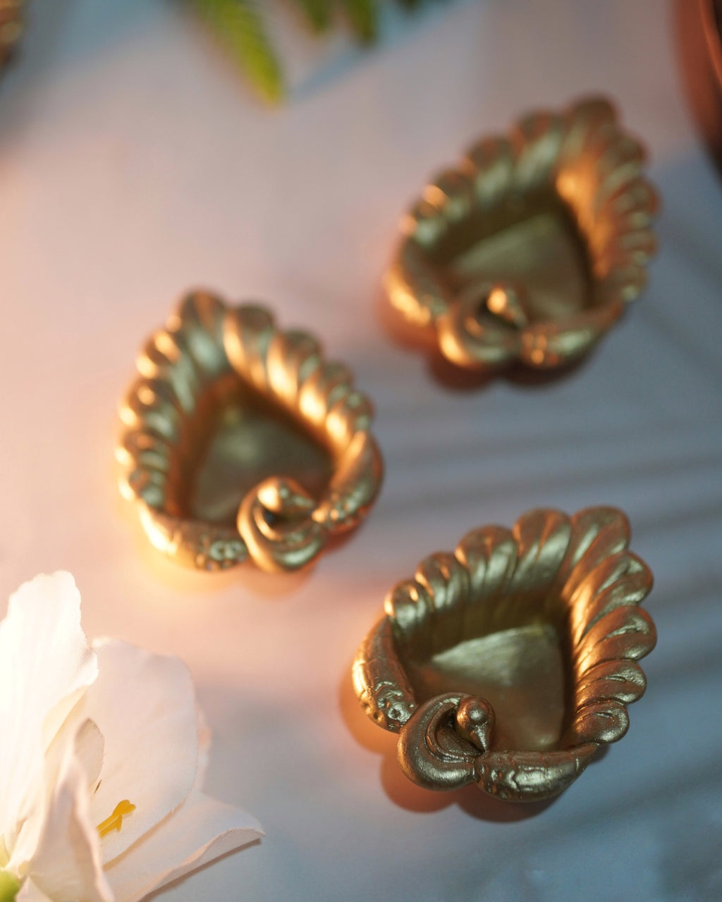 Concrete Peacock Diya