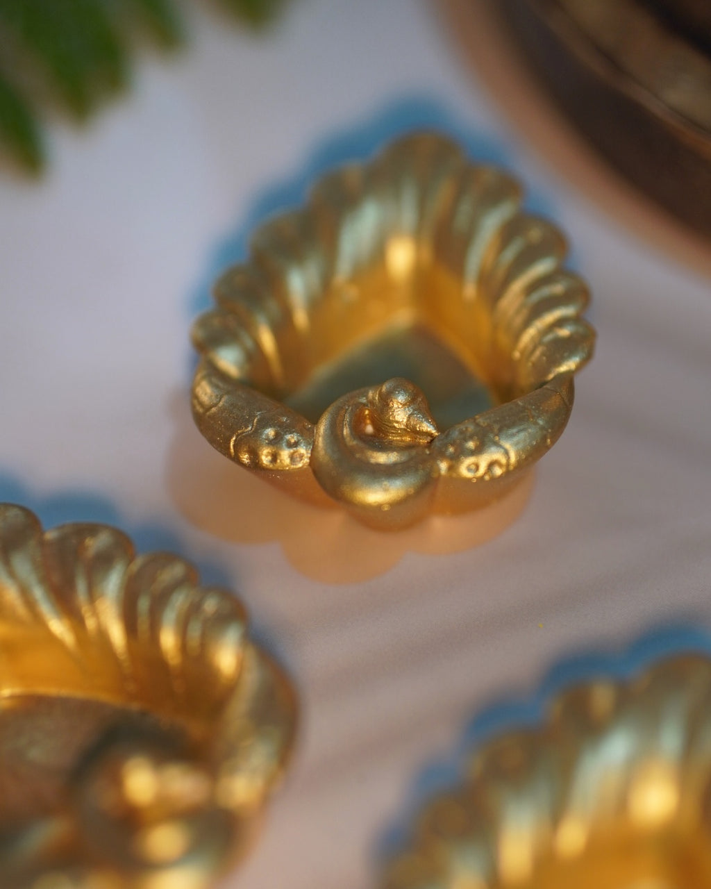 Concrete Peacock Diya