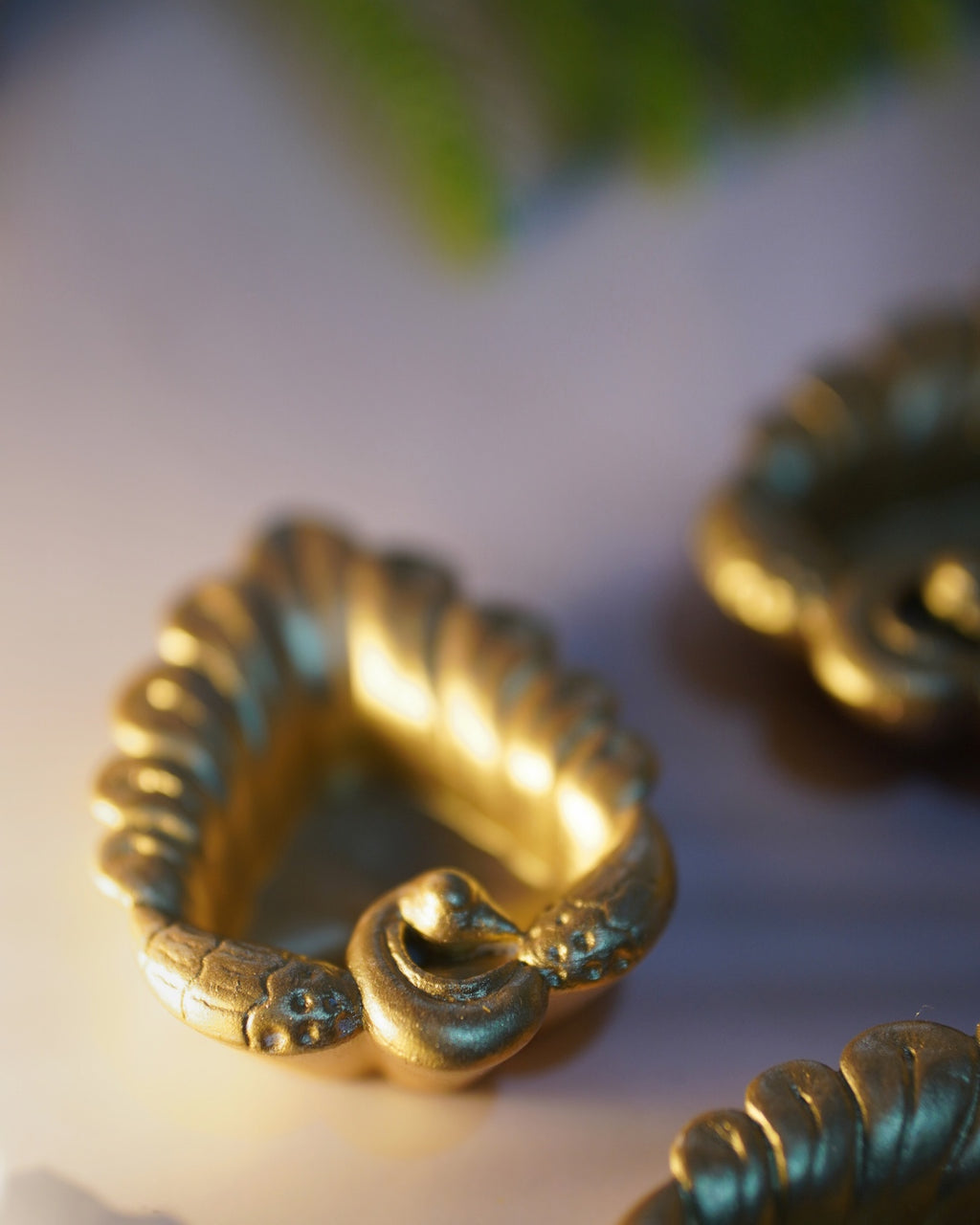 Concrete Peacock Diya