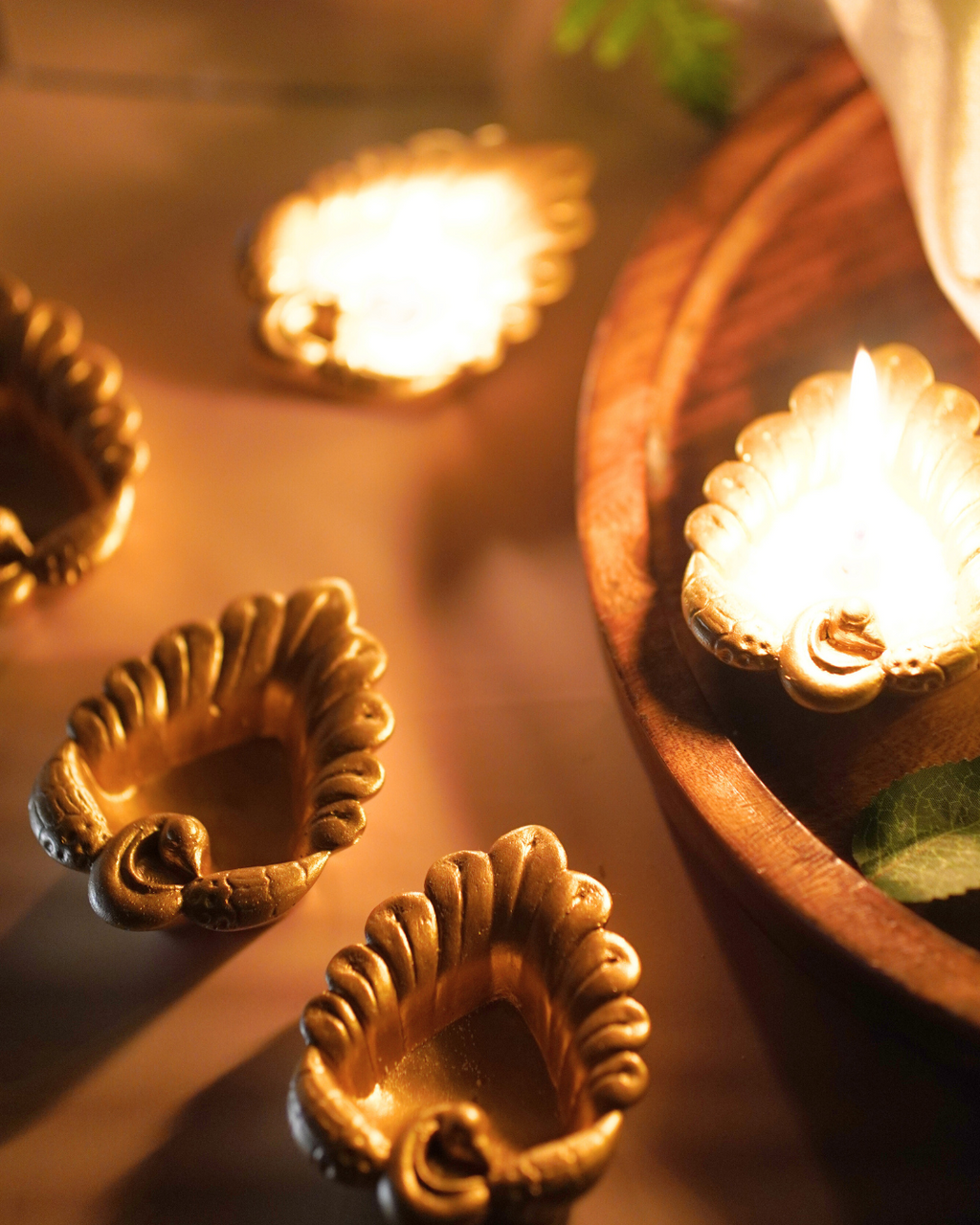 Concrete Peacock Diya