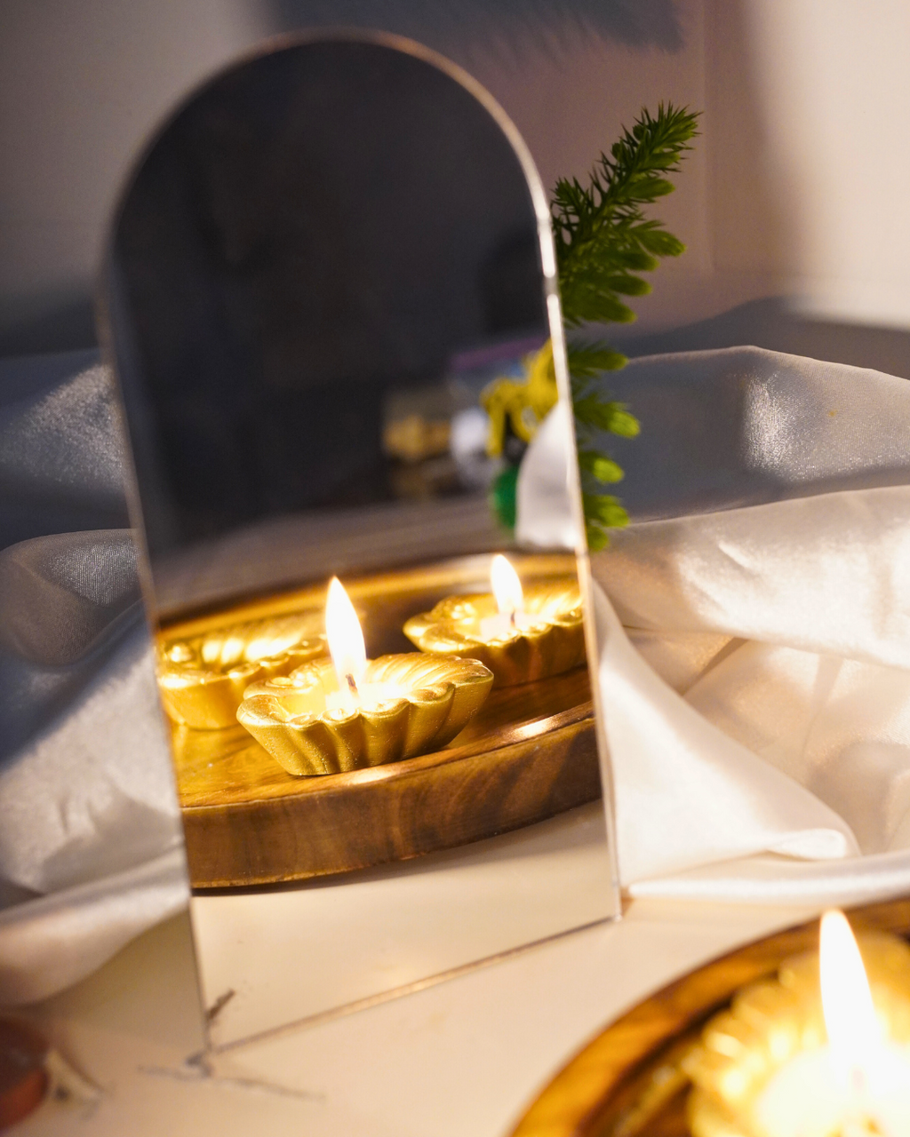 Concrete Peacock Diya