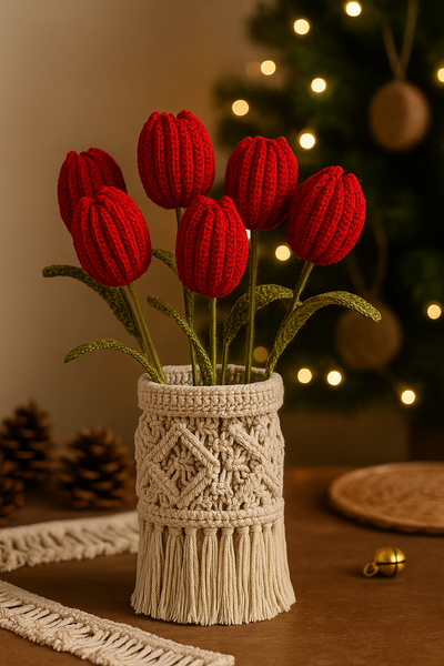 Crochet Red Tulip