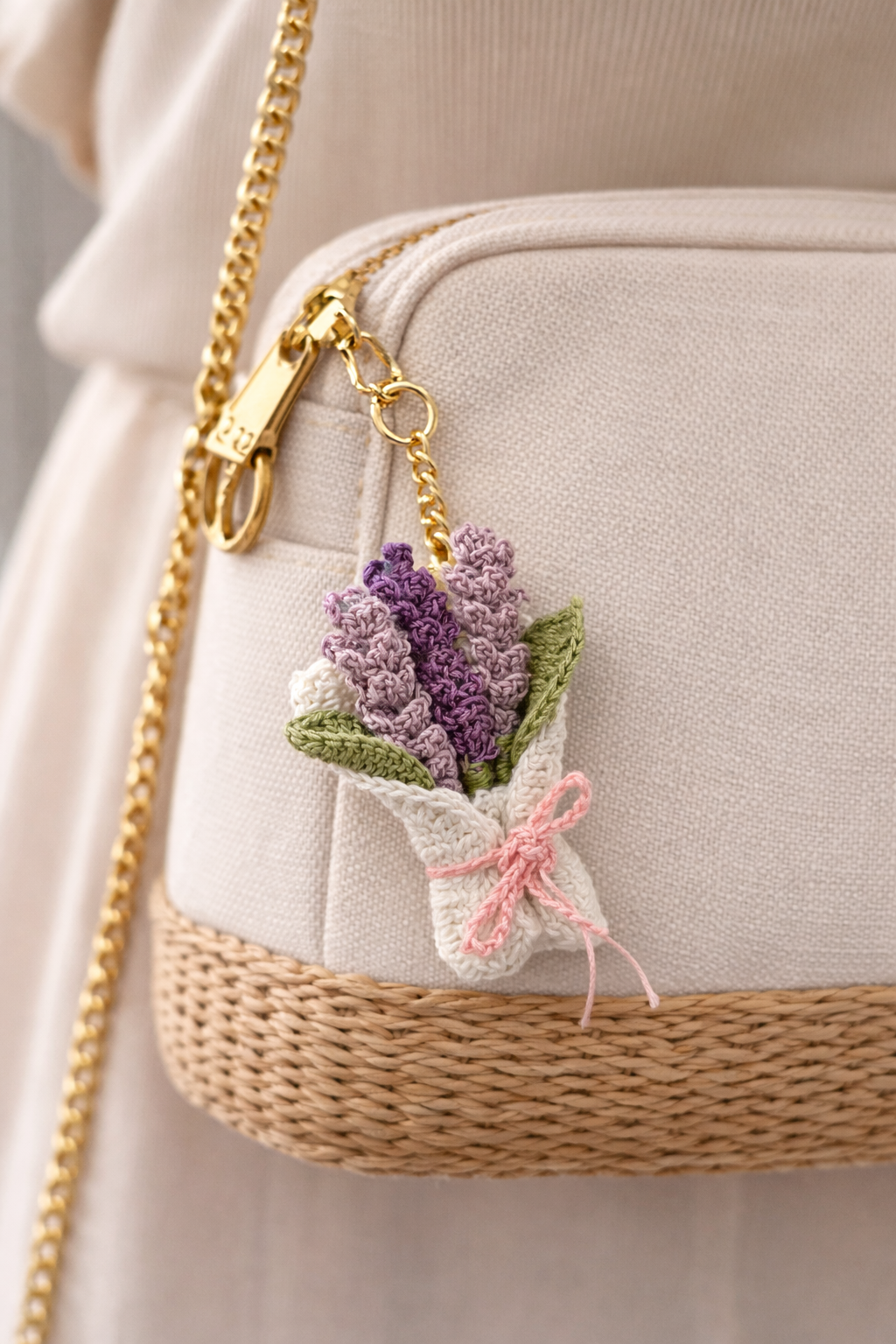 Crochet Lavender Keychain