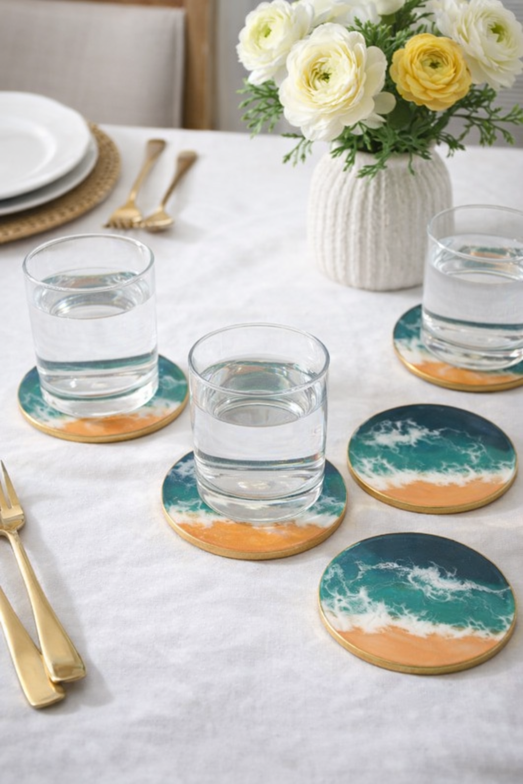Resin Beach Coasters (set of 2)