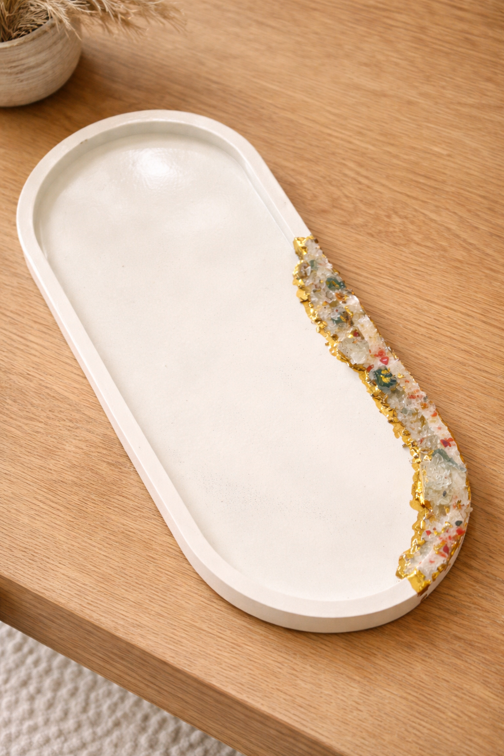 Concrete Oval Tray